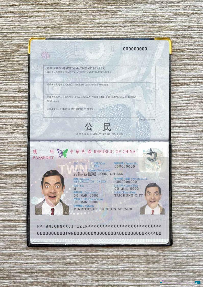 Download Taiwan passport photo look Photoshop template